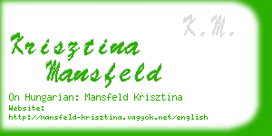 krisztina mansfeld business card